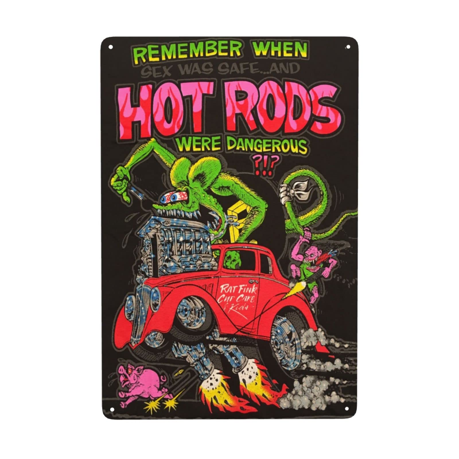 Brass Weight Plate - Lbhsmn Rat Fink Tin Sign, Papan