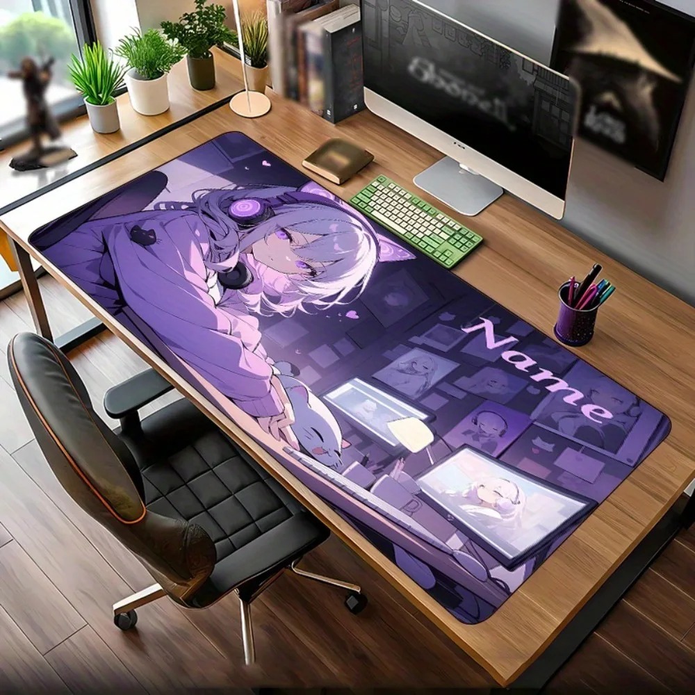 Gaming Keyboard Name - Alas Meja Gaming Besar Bergambar Gadis