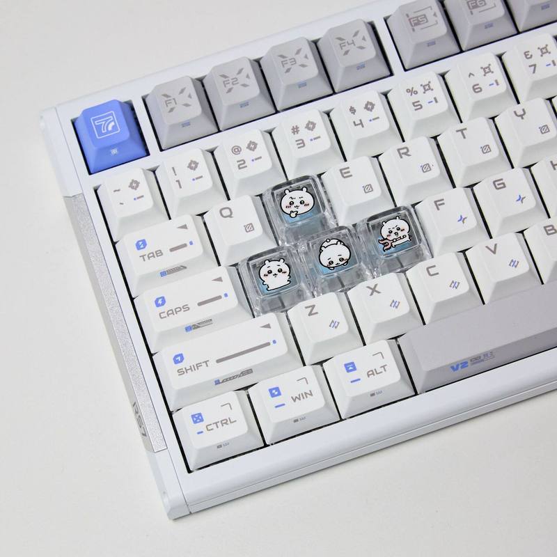 Gaming Keyboard Nearby - Chiikawa 4 Buah Keycap Transparan Buatan