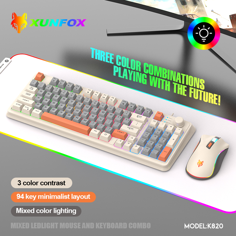 Gaming Keyboard Mouse And Headset Combo - K820 Set Keyboard Game berkabel USB,
