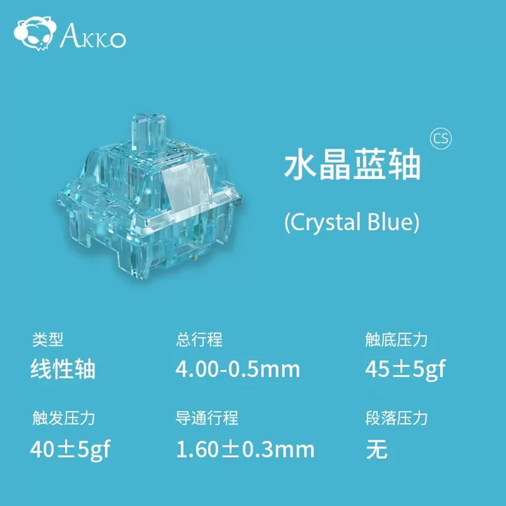 Keyboard Gaming Blue Switch - Akko Crystal V3 Switch Anggur Merah