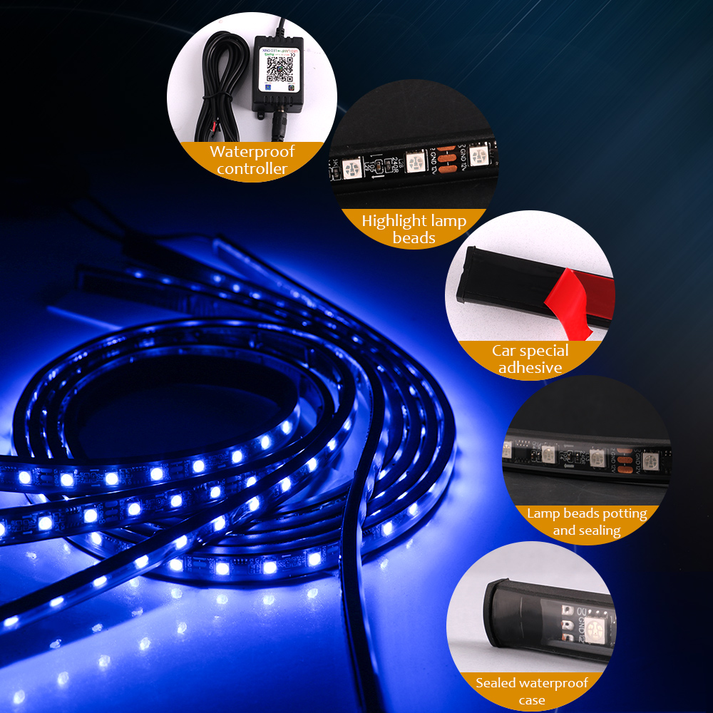 Lampu bawah mobil, Neon LED RG - Rgb Underglow Strip ulasan dan harga