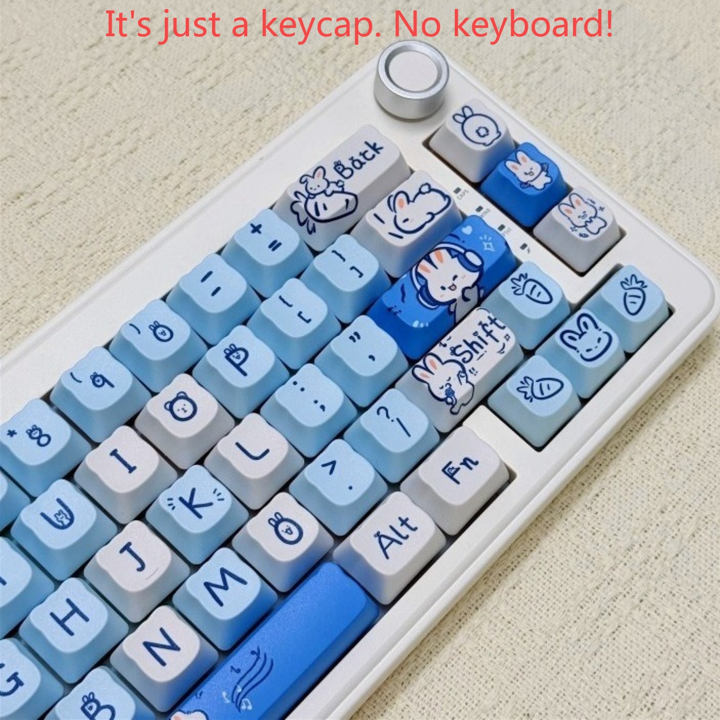 Keycap Kelinci Biru Lucu 124 T - Keyboard Gaming Blue Switch ulasan dan harga