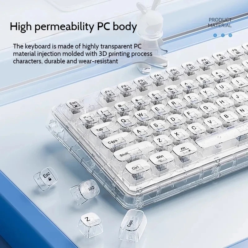 Set Keyboard dan Mouse Nirkabe - Keyboard Gaming Transparent ulasan dan harga