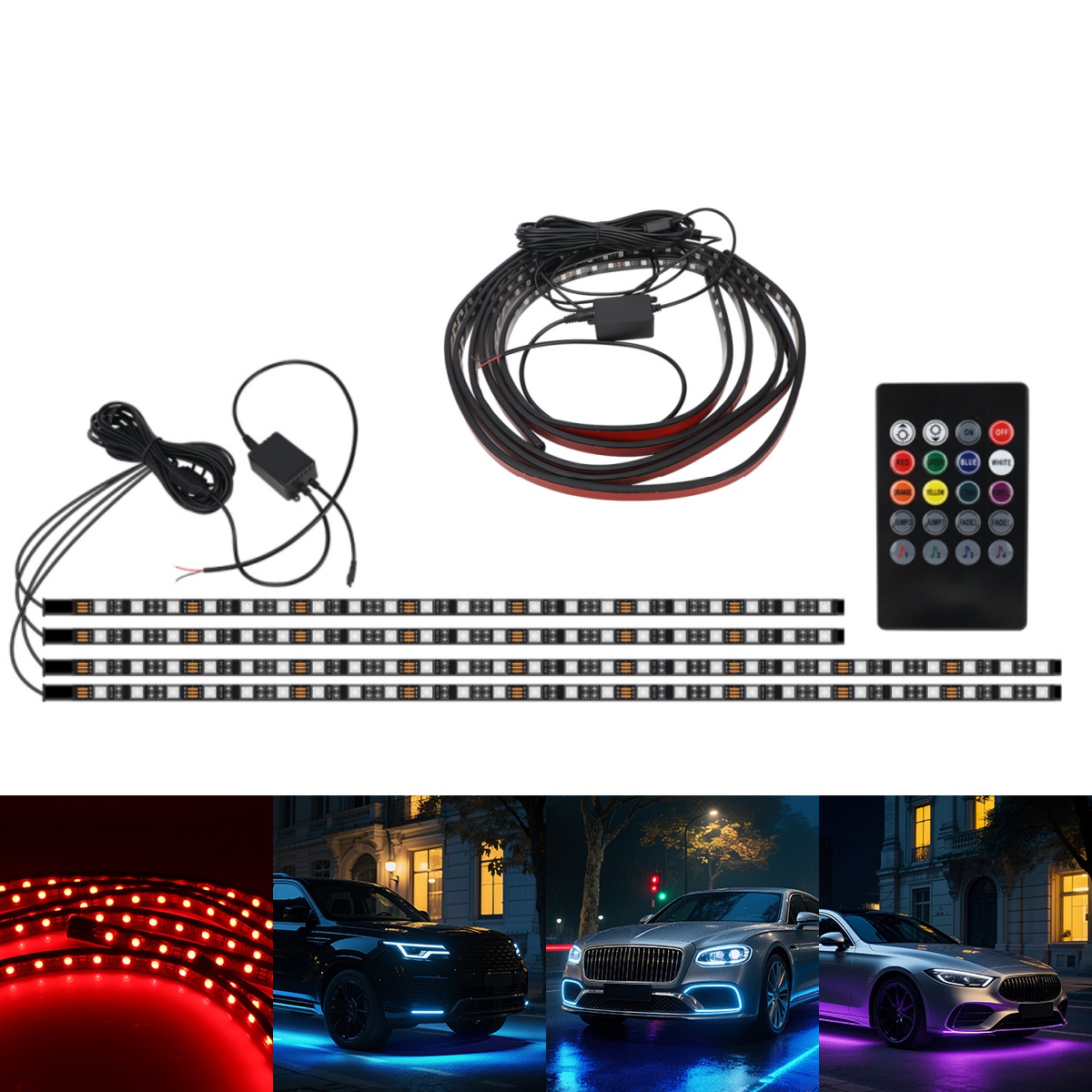 Lampu Chassis Mobil RGB 90+120 - Rgb Underglow Strip ulasan dan harga
