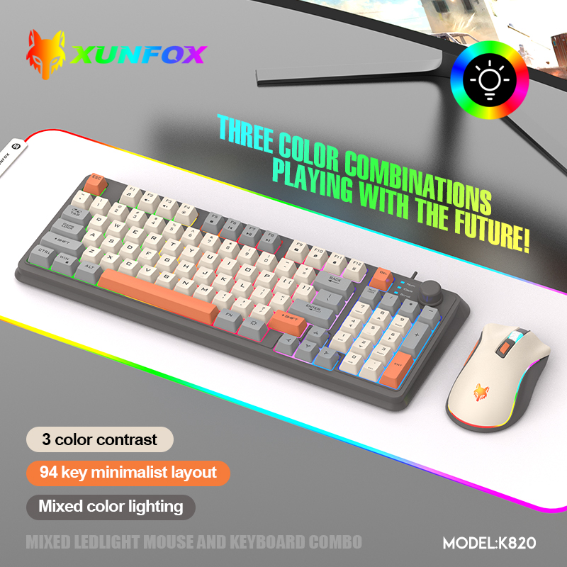 K820 Set Keyboard Game berkabe - Gaming Keyboard Mouse And Headset Combo ulasan dan harga