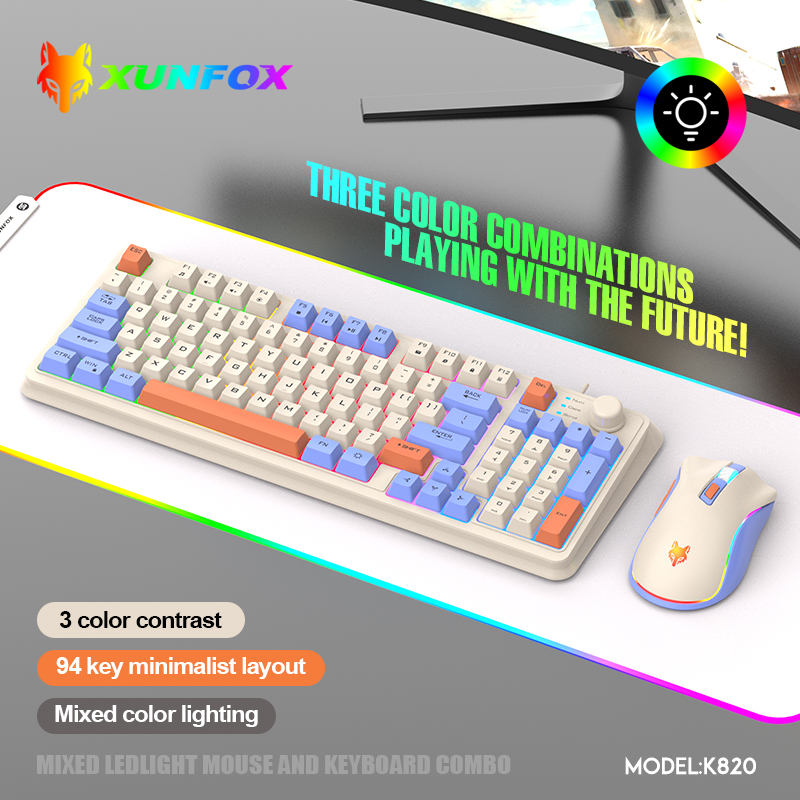K820 Set Keyboard Game berkabe - Gaming Keyboard Mouse And Headset Combo ulasan dan harga