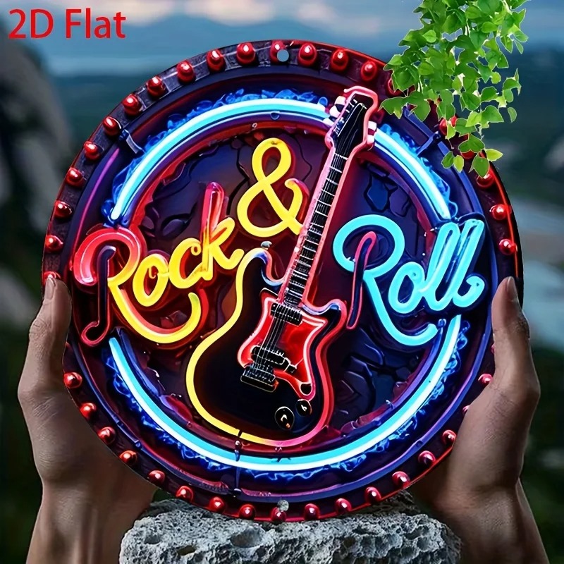 Tanda Neon Rock Vintage, Dekor - Brass Weight Plate ulasan dan harga