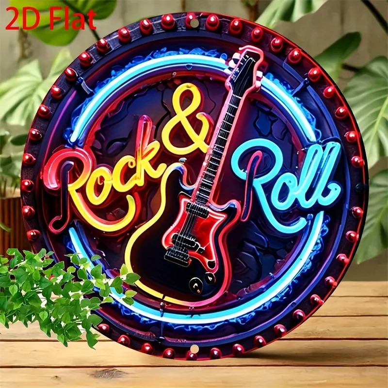 Tanda Neon Rock Vintage, Dekor - Brass Weight Plate ulasan dan harga