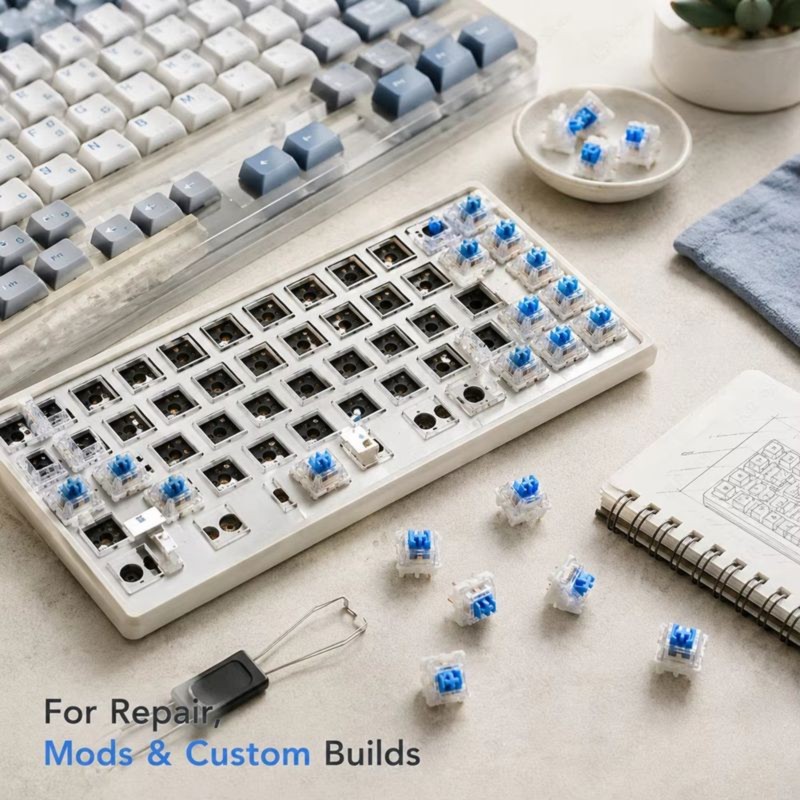DT21 100Pcs Sakelar Keyboard M - Keyboard Gaming Blue Switch ulasan dan harga