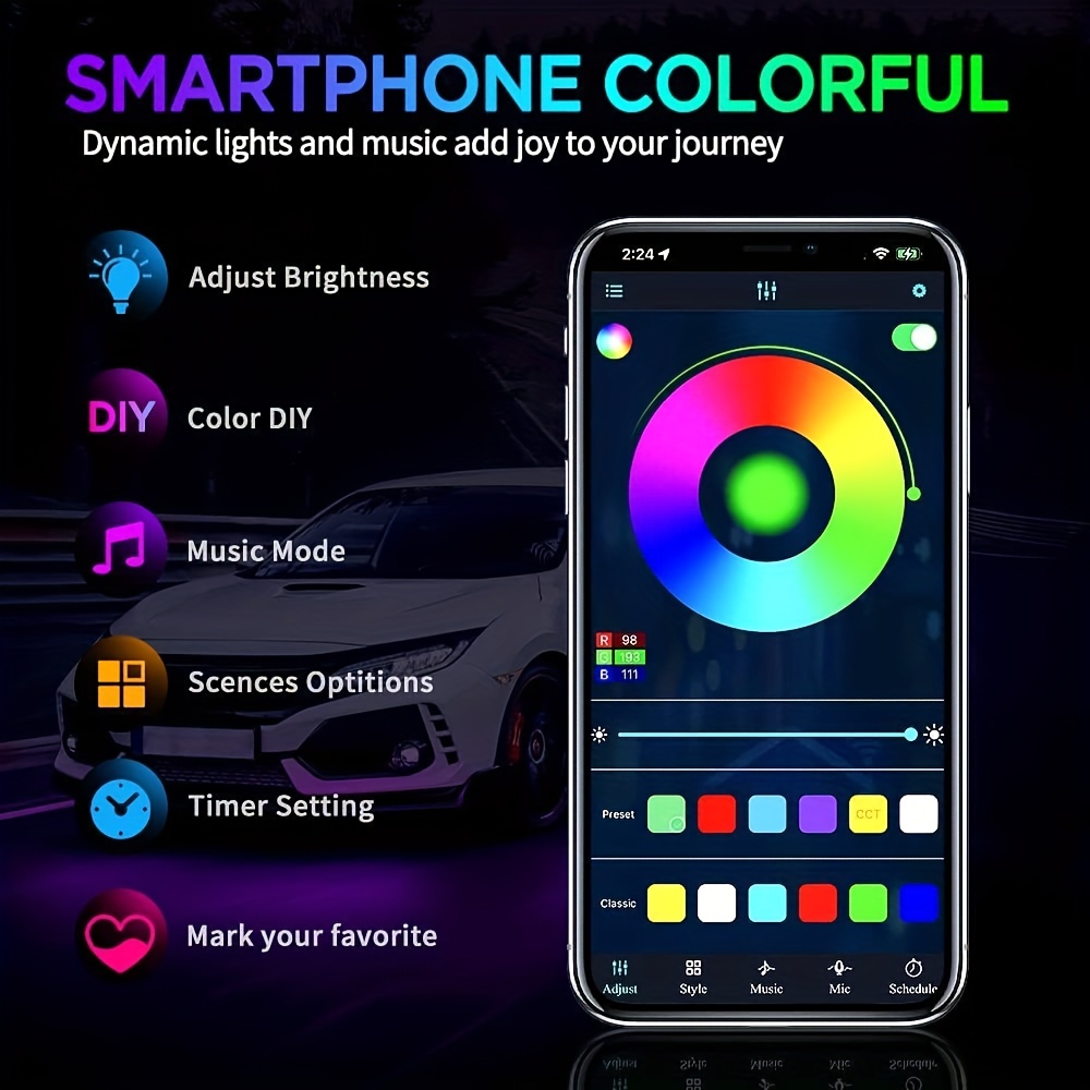 Lampu LED RGB Fleksibel untuk  - Rgb Underglow Strip ulasan dan harga